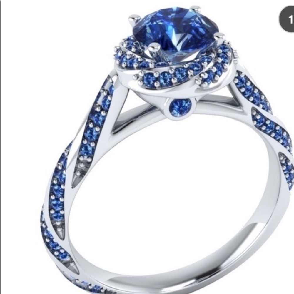 Silver ring blue stones